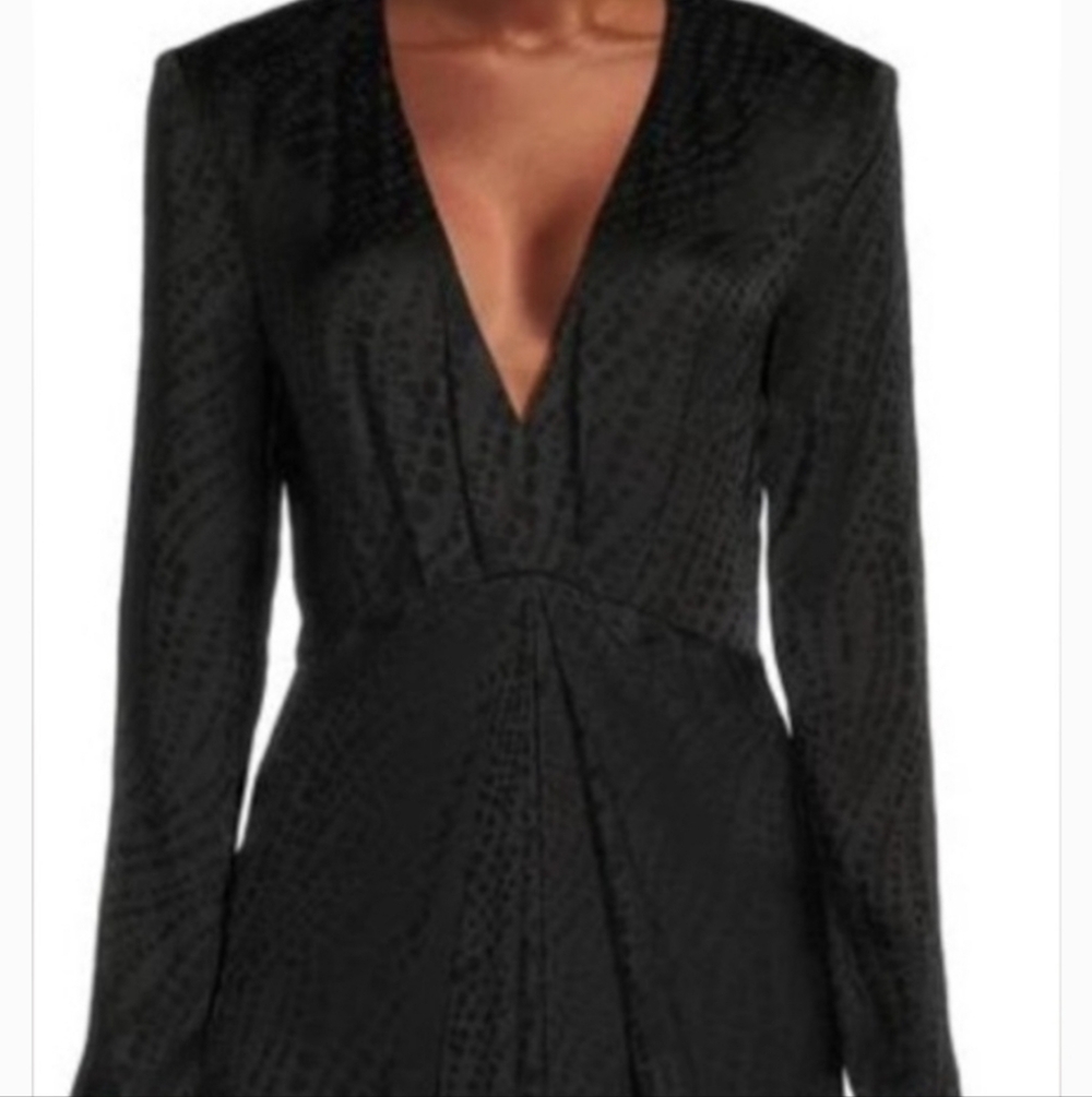 The Kooples Dot Jacquard Viscose Black V-Neck Maxi Dress NWT $445 Size small NWT - Picture 2 of 3